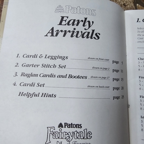 Vintage Patons Fairytale Early Arrivals Knitting Pattern Book, Preowned - Picture 7 of 9